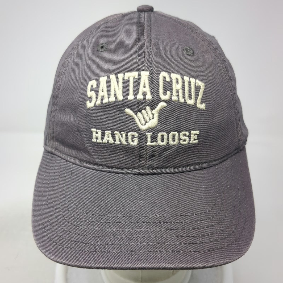 Legacy Santa Cruz Hang Loose Gray Baseball Cap One Size Shaka Logo Hat