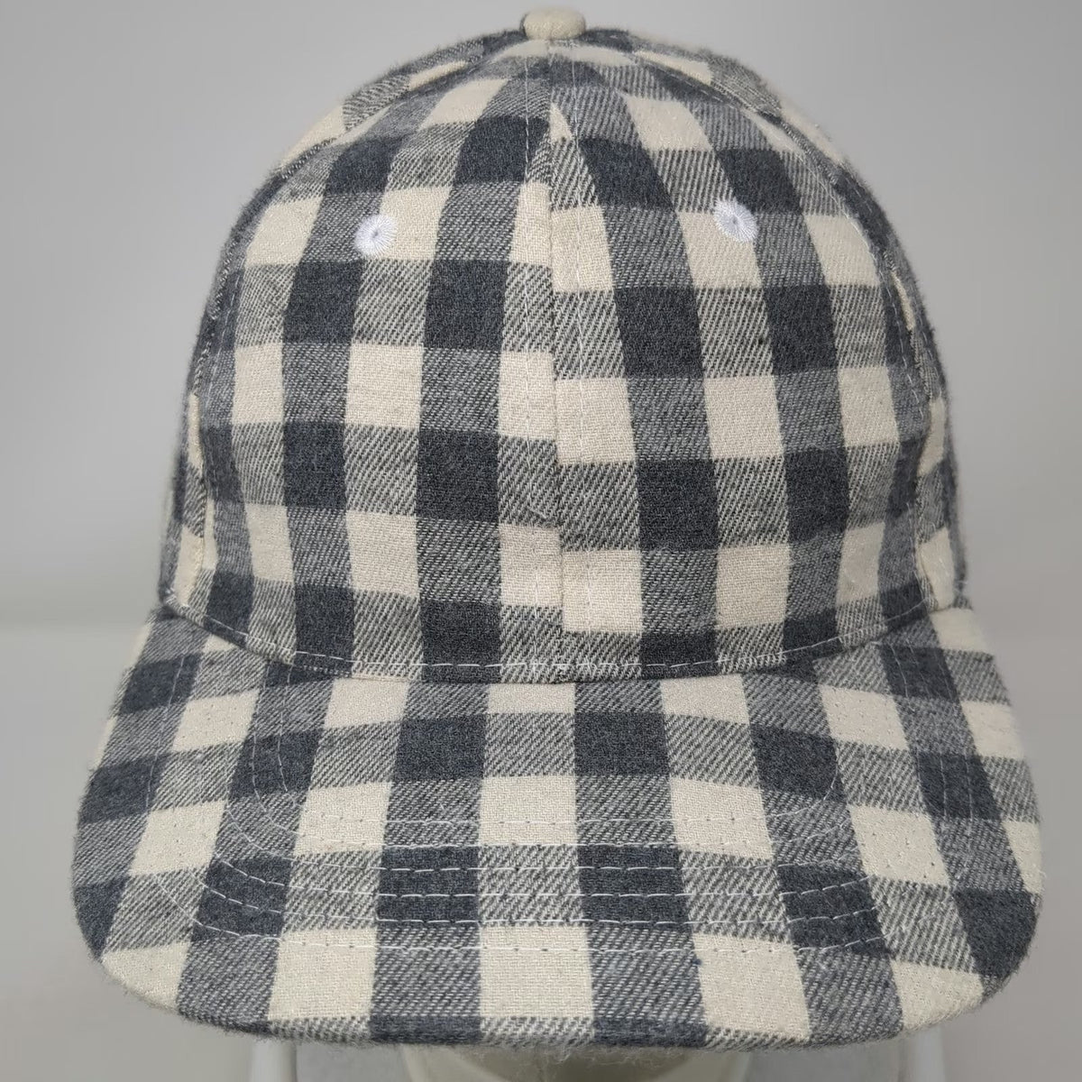 COCUS POCUS Baseball Cap Gray Black One Size Buffalo Check Plaid Slideback Hat