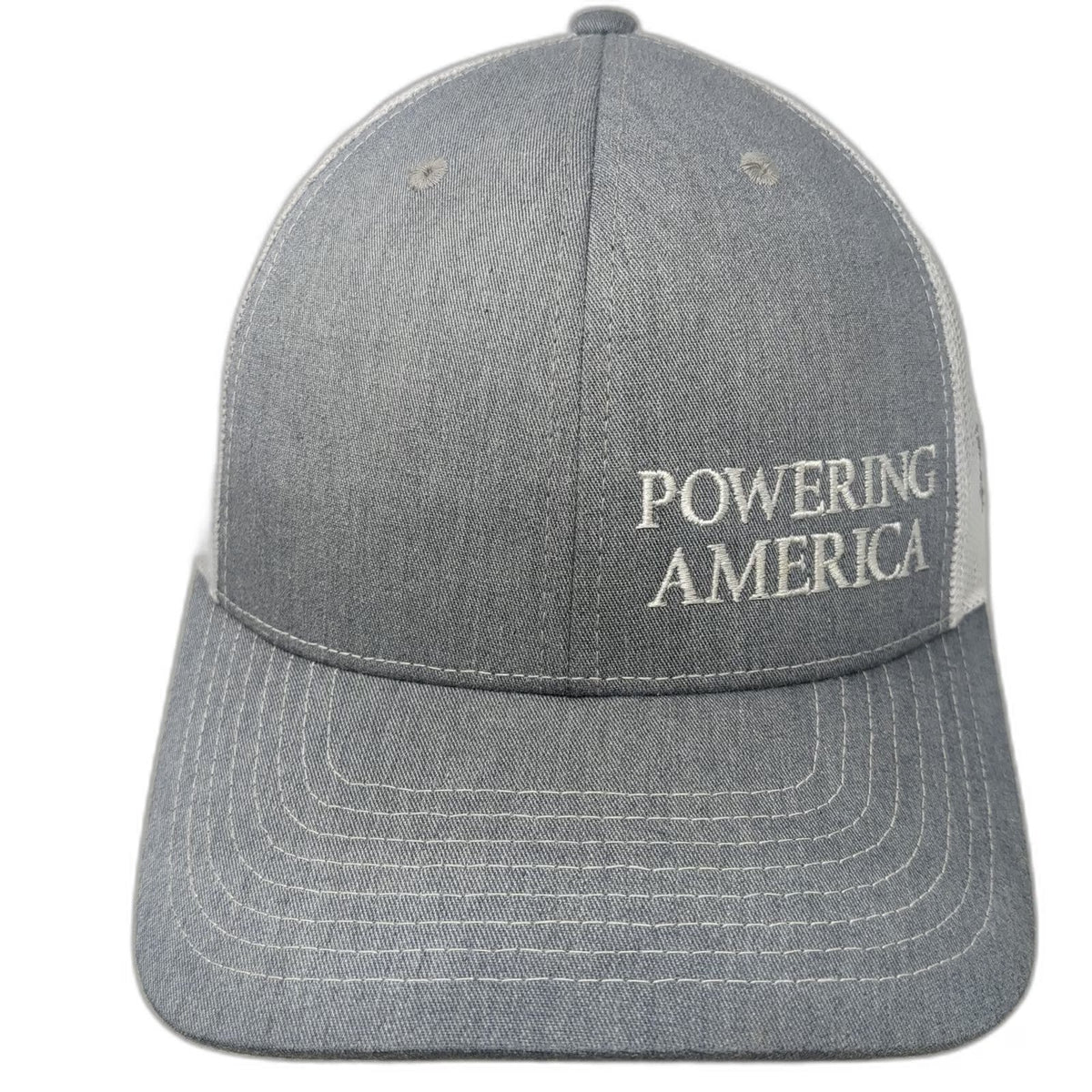 Richardson Trucker Hat Gray One Size Powering America Snapback Mesh Back Hat
