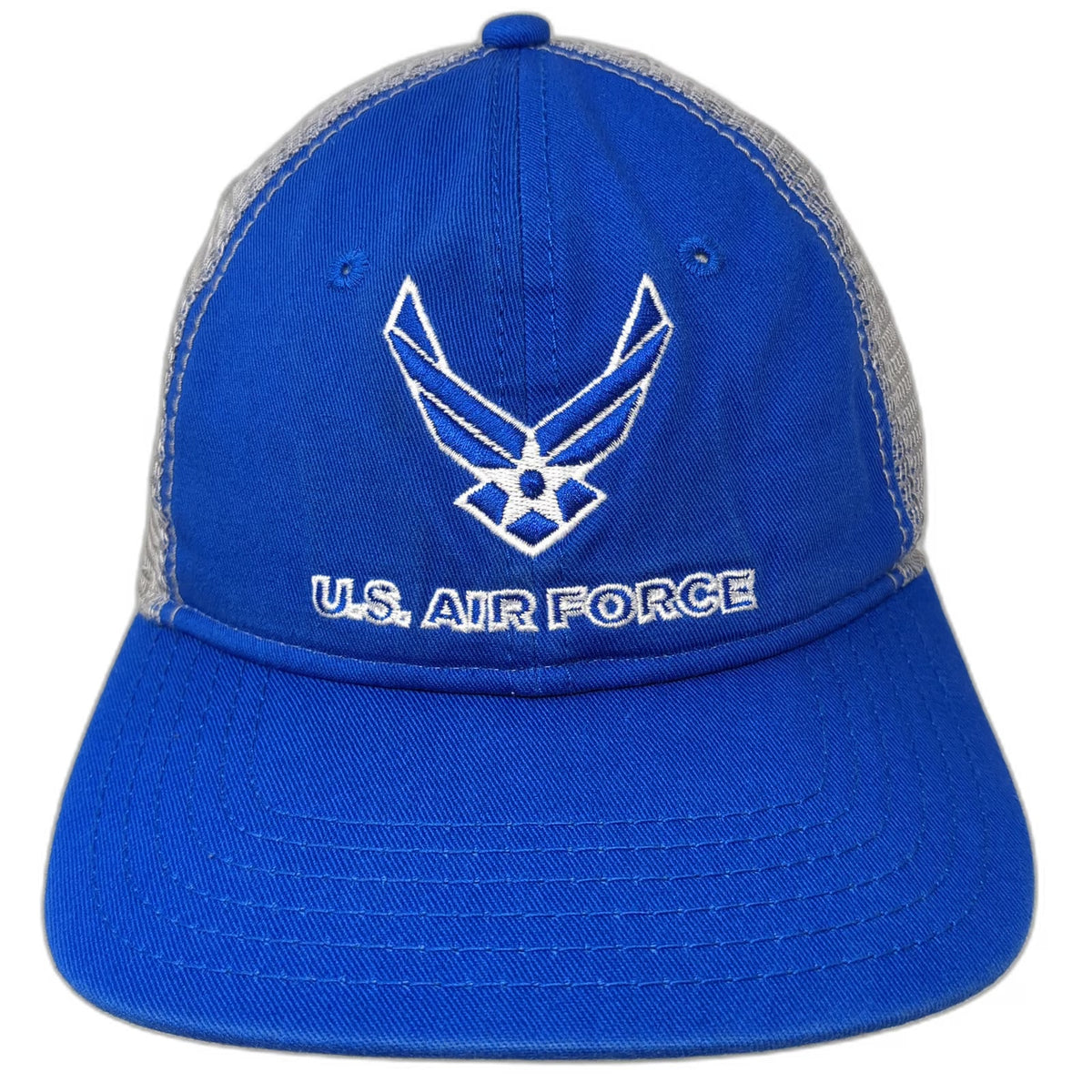 Outdoor Cap Trucker Hat Blue OSFM US Air Force Embroidered Logo Mesh Snapback