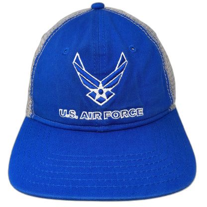 Outdoor Cap Trucker Hat Blue OSFM US Air Force Embroidered Logo Mesh Snapback