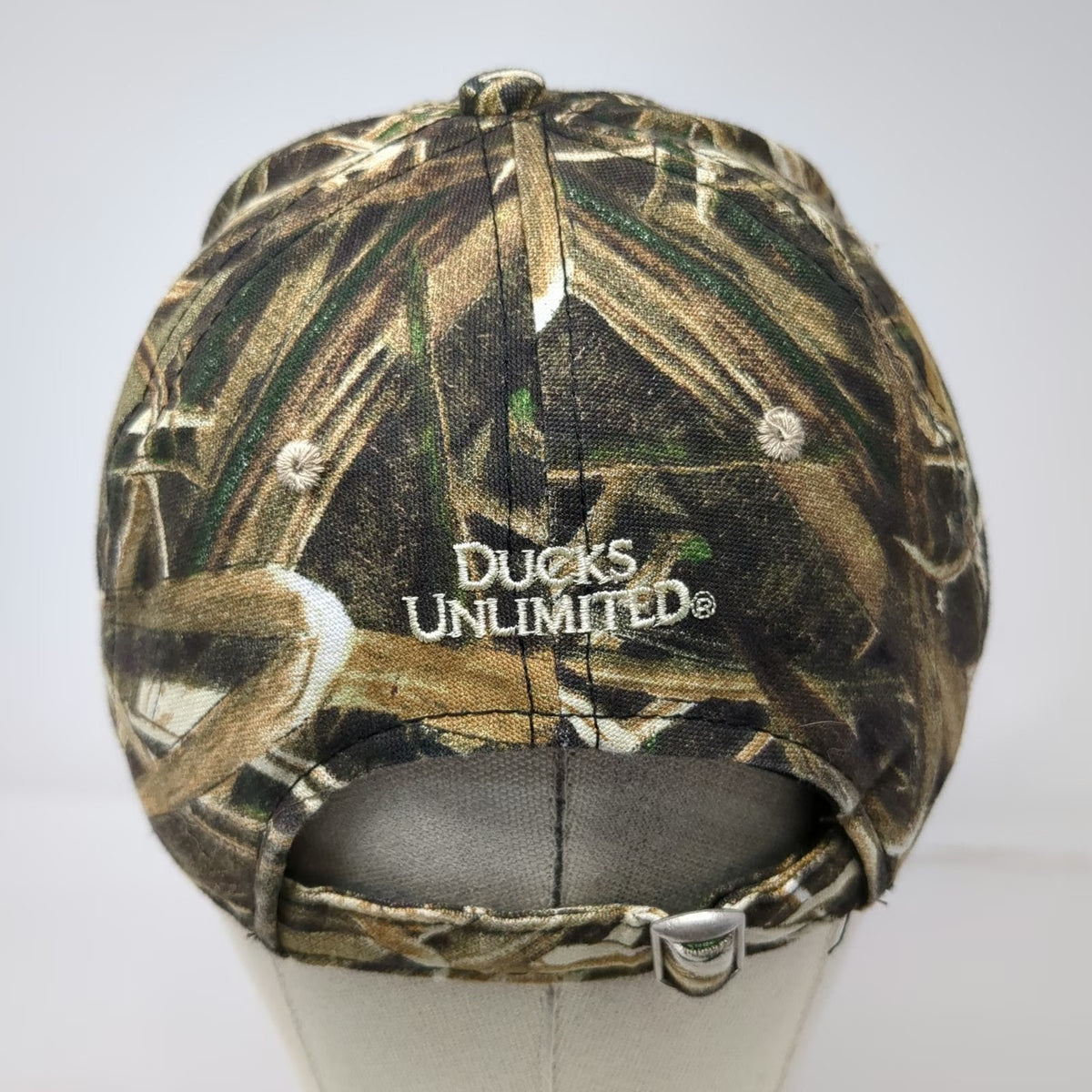 Ducks Unlimited Baseball Cap One Size Brown Green Camo Reeds Embroidery Hat