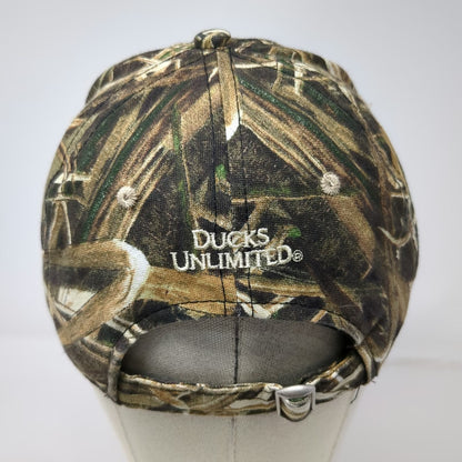 Ducks Unlimited Baseball Cap One Size Brown Green Camo Reeds Embroidery Hat
