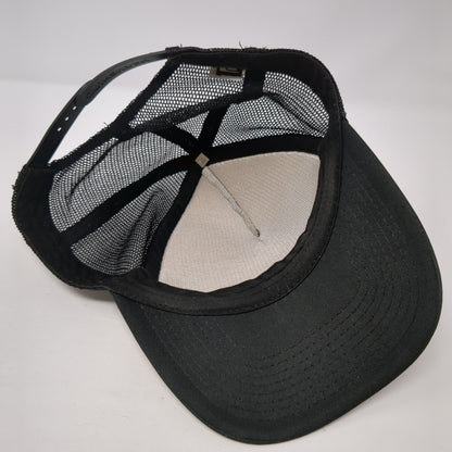 Striped Snapback Trucker Hat Black One Size Adjustable Mesh Back Polyester