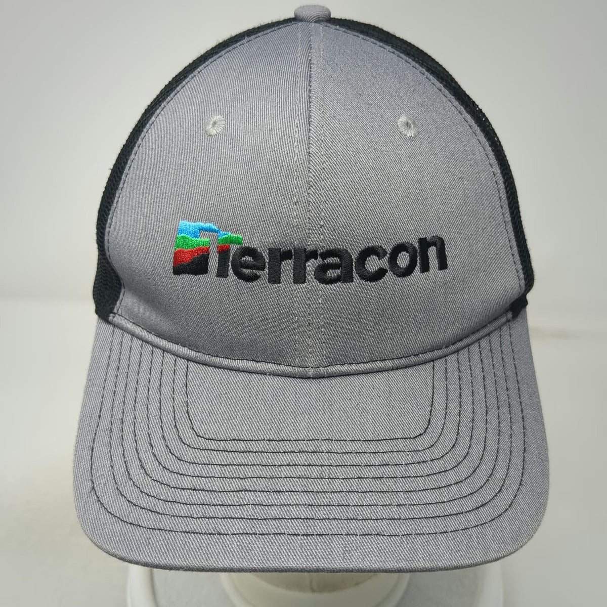 Port Authority Trucker Hat Gray Black One Size Mesh Snapback Terracon Logo