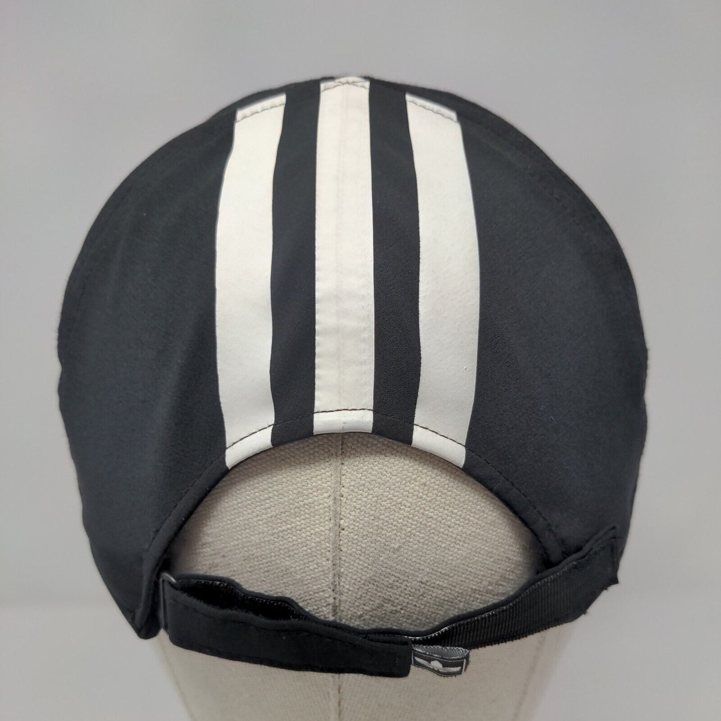 Adidas Strapback Hat Black OSFA Adjustable Lightweight 3-Stripes 6 Panel