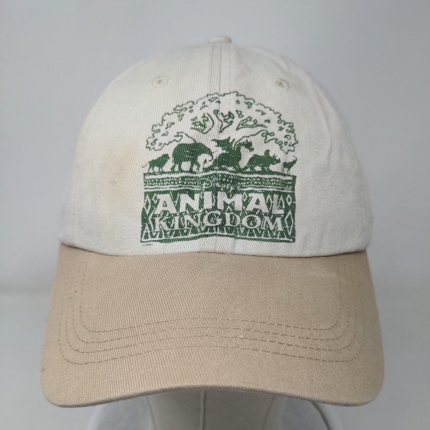 Animal Kingdom Adult Slideback Hat Tan 57-61 Adjustable 6 Panel Disney Parks