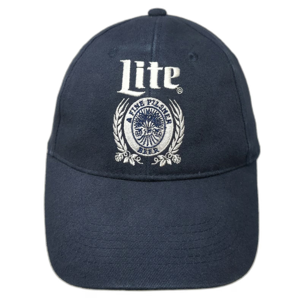 Miller Lite Baseball Cap Blue White One Size Snapback Embroidered Beer Logo Hat