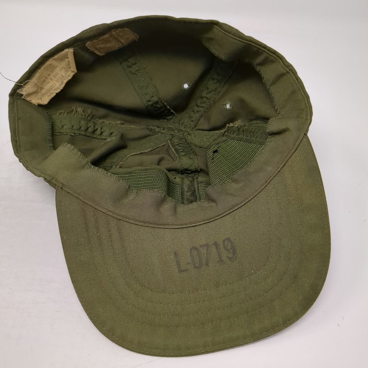 US Military Baseball Cap Green 7 Fitted Sun Hat Rigid Visor Cotton Utility Work