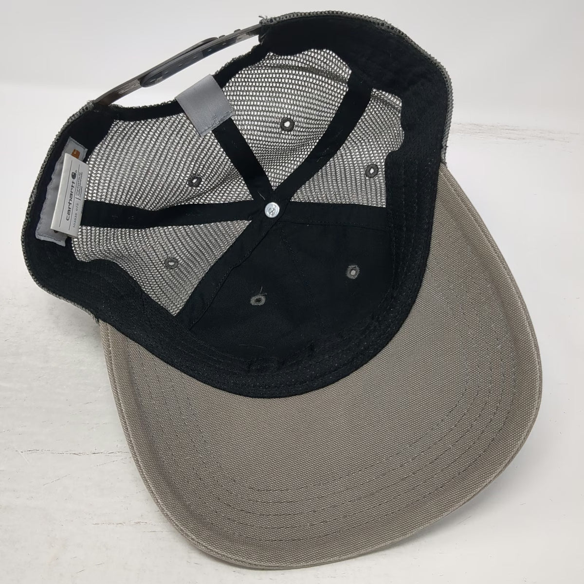 Carhartt Trucker Hat Gray Camouflage Mesh Back One Size Snapback Patch Hat