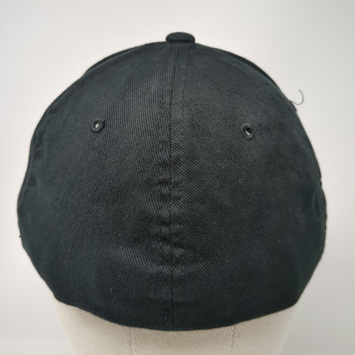 Flexfit Baseball Cap Black One Size Applied Mechanical Red Logo Structured Hat