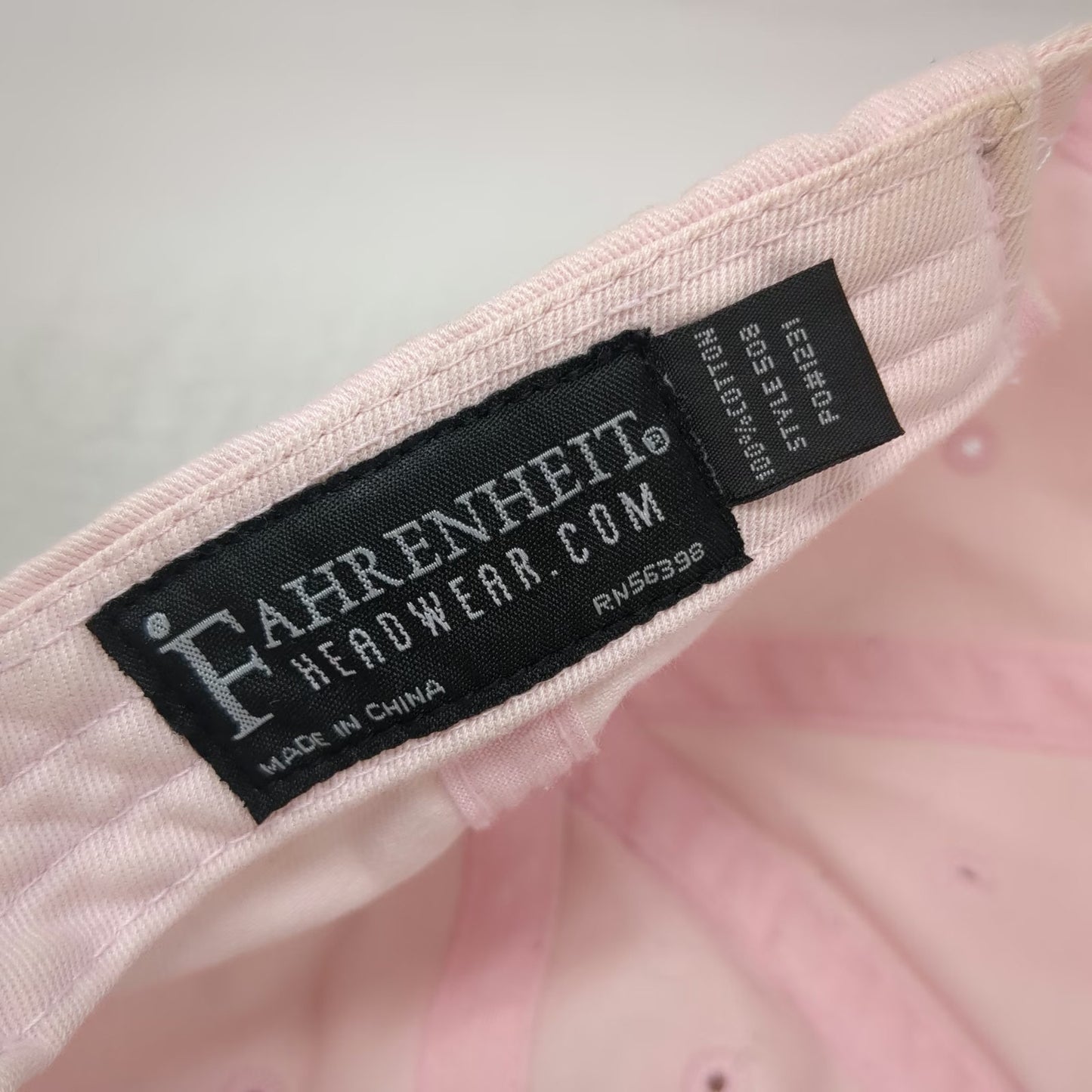 Fahrenheit Baseball Cap Pink One Size Ursuline Embroidered Logo Slideback hat