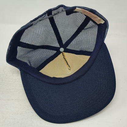 Signature Captain Yellow Scrambled Eggs Mesh Snapback Blue Trucker Hat Vintage