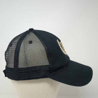 BB Strapback Trucker Hat Black One Size Adjustable Embroidered Mesh Back