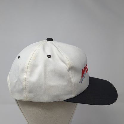 Mercury Snapback Hat White One Size Adjustable Embroidered Vented Holes 6 Panel