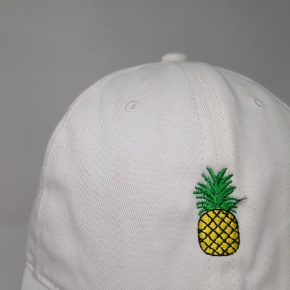Pineapple Slideback Hat White One Size Solid Adjustable Embroidered