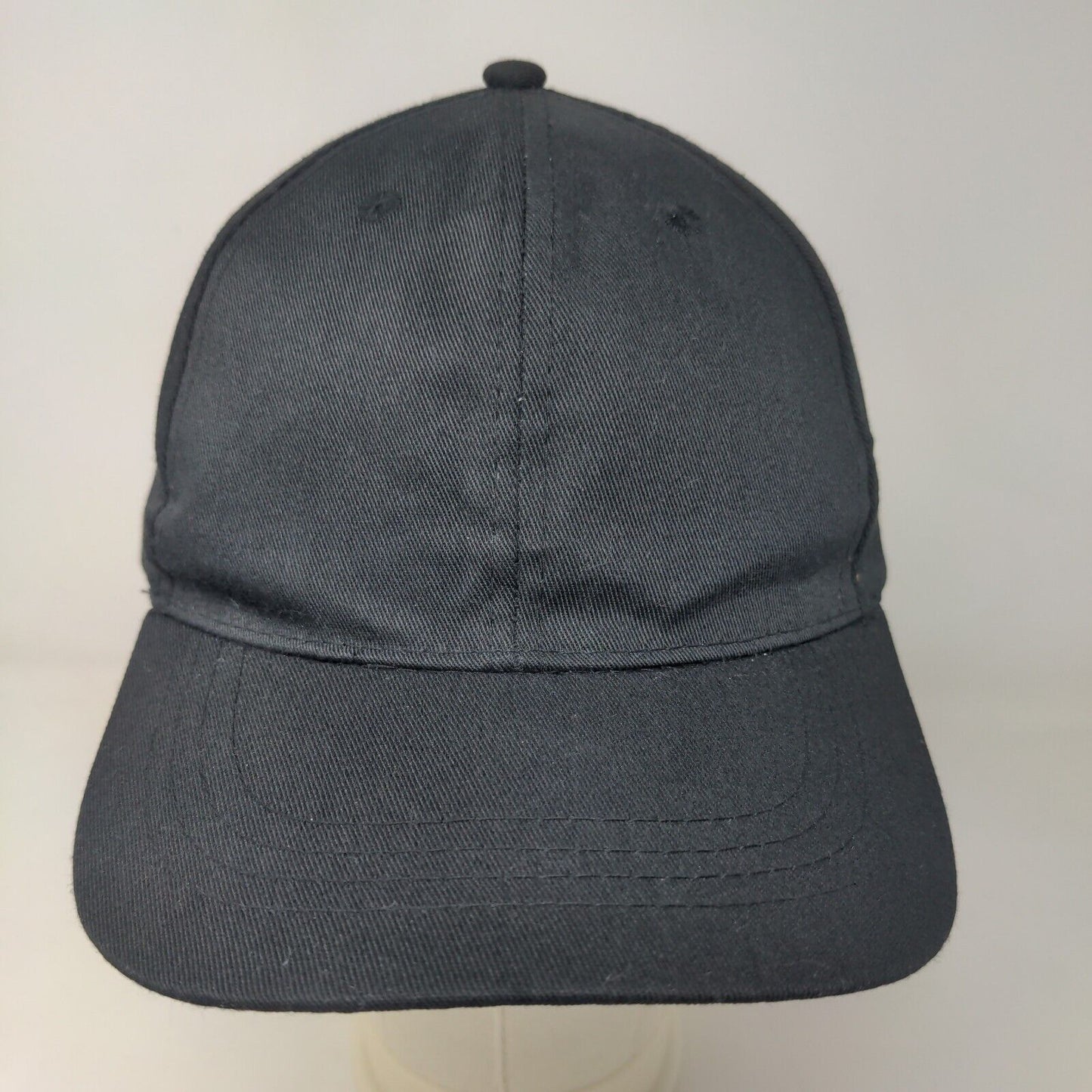 Unbranded Men's Strapback Hat Black Polyester Cotton Blend Blank