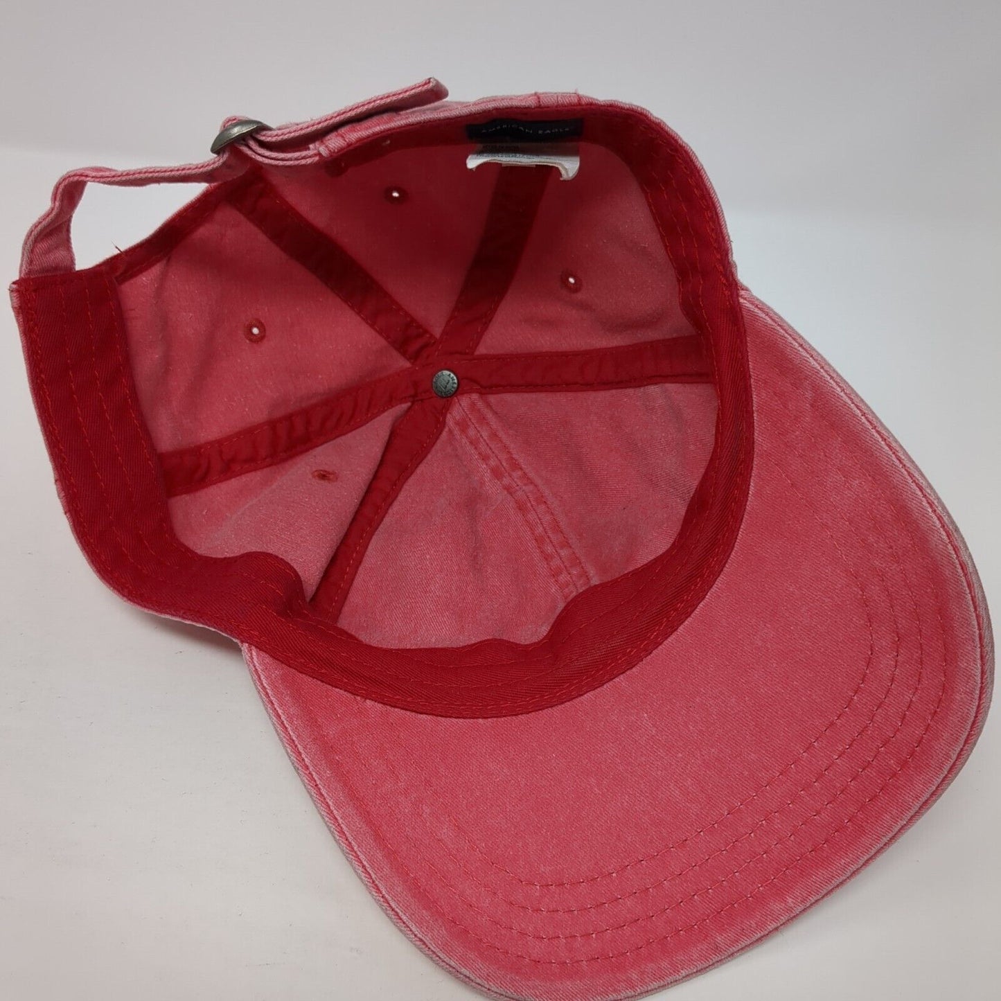 Later Slideback Hat Red One Size Adjustable Embroidered American Eagle