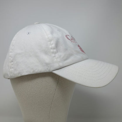 basecamp Baseball Cap White One Size Caymus Vineyards Embroidered Pink Leaf Hat