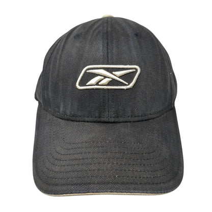 Reebok Strapback Hat Black One Size Embroidered Logo Adjustable 6 Panel