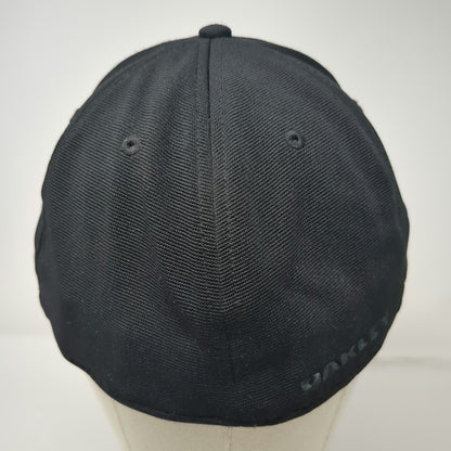 Oakley Baseball Cap Black XL US Flag Logo Performance Flexfit Stretch Fit Hat