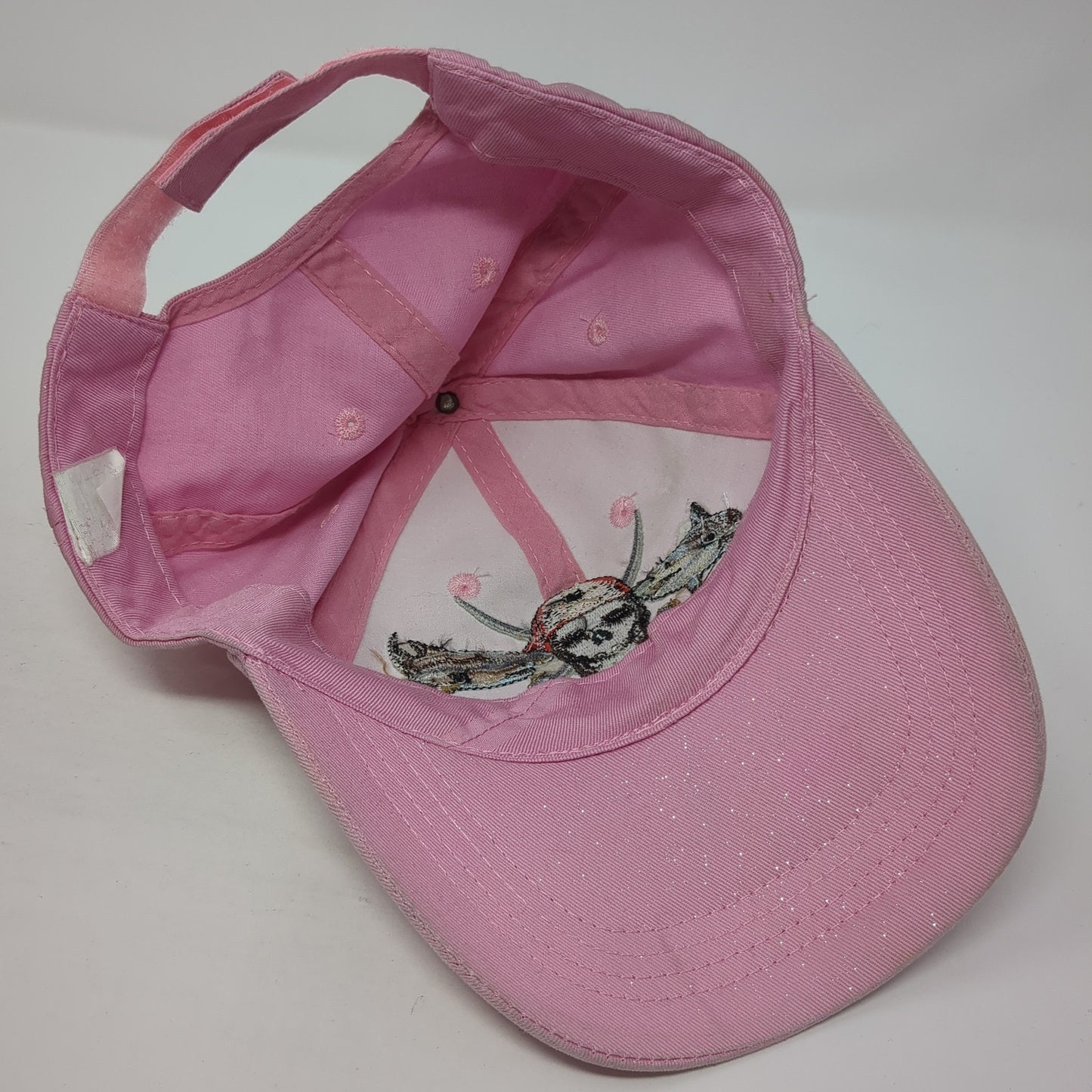 Guy Harvey Pirate Shark Strapback Hat Pink One Size Adjustable Outdoor