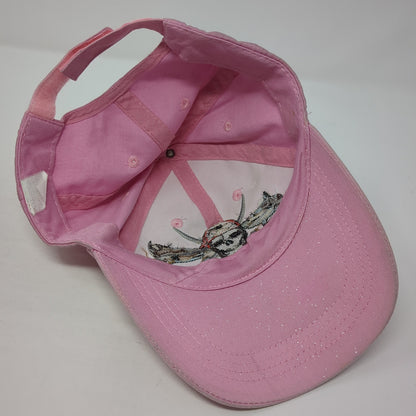 Guy Harvey Pirate Shark Strapback Hat Pink One Size Adjustable Outdoor