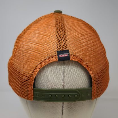 Dickies Trucker Hat Green Orange One Size Genuine Logo Mesh Back Snapback