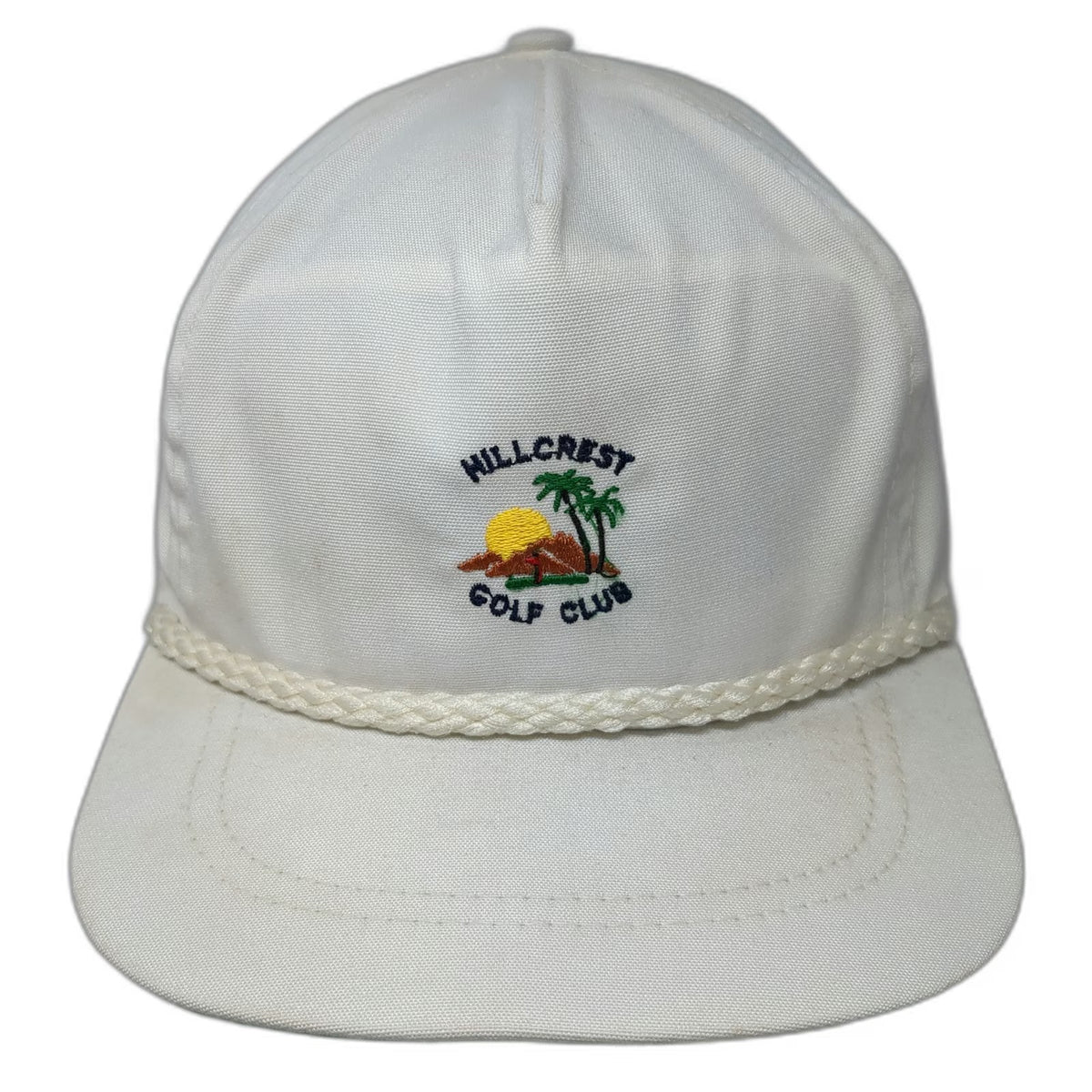 La Mode Du Golf 5 Panel White Hat One Size Rope Green Underbrim Hillcrest Club