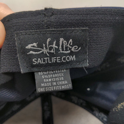 Salt Life Men's Fitted Hat Blue Size OSFM Embroidered Logo Polyester Blend