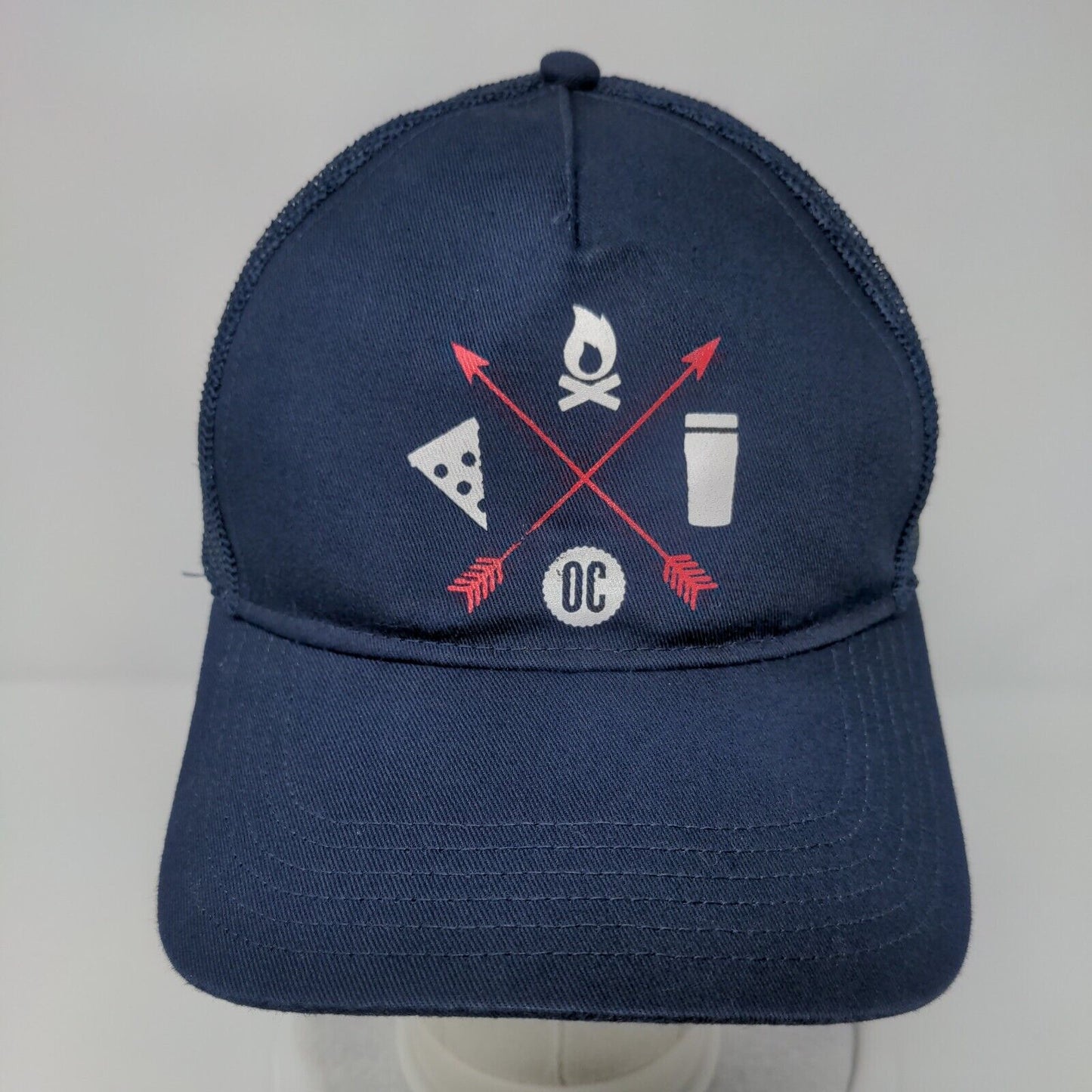 Cap America Snapback Mesh Back Trucker Hat Blue OSFA Pizza Solid