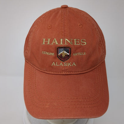 Haines Alaska Genuine Article Slideback Hat Orange Adjustable Prairie Mountain