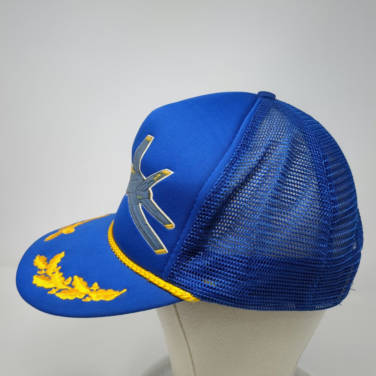 NCC Blue Angels US Navy Air Show Blue Trucker Hat One Size Scrambled Eggs Rope