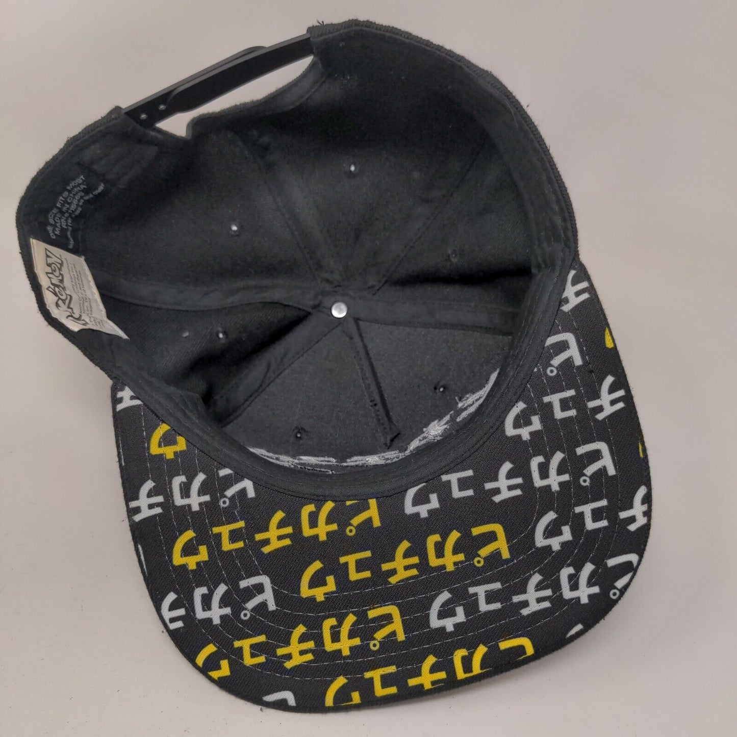 Pokemon Pikachu Snapback Hat Black OSFM Embroidered Adjustable Japanese