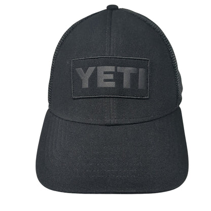YETI Snapback Mesh Back Trucker Hat Black One Size Adjustable Outdoor