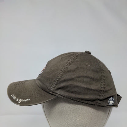 Life Is Good Football Strapback Hat Brown 2-4T Adjustable Embroidered