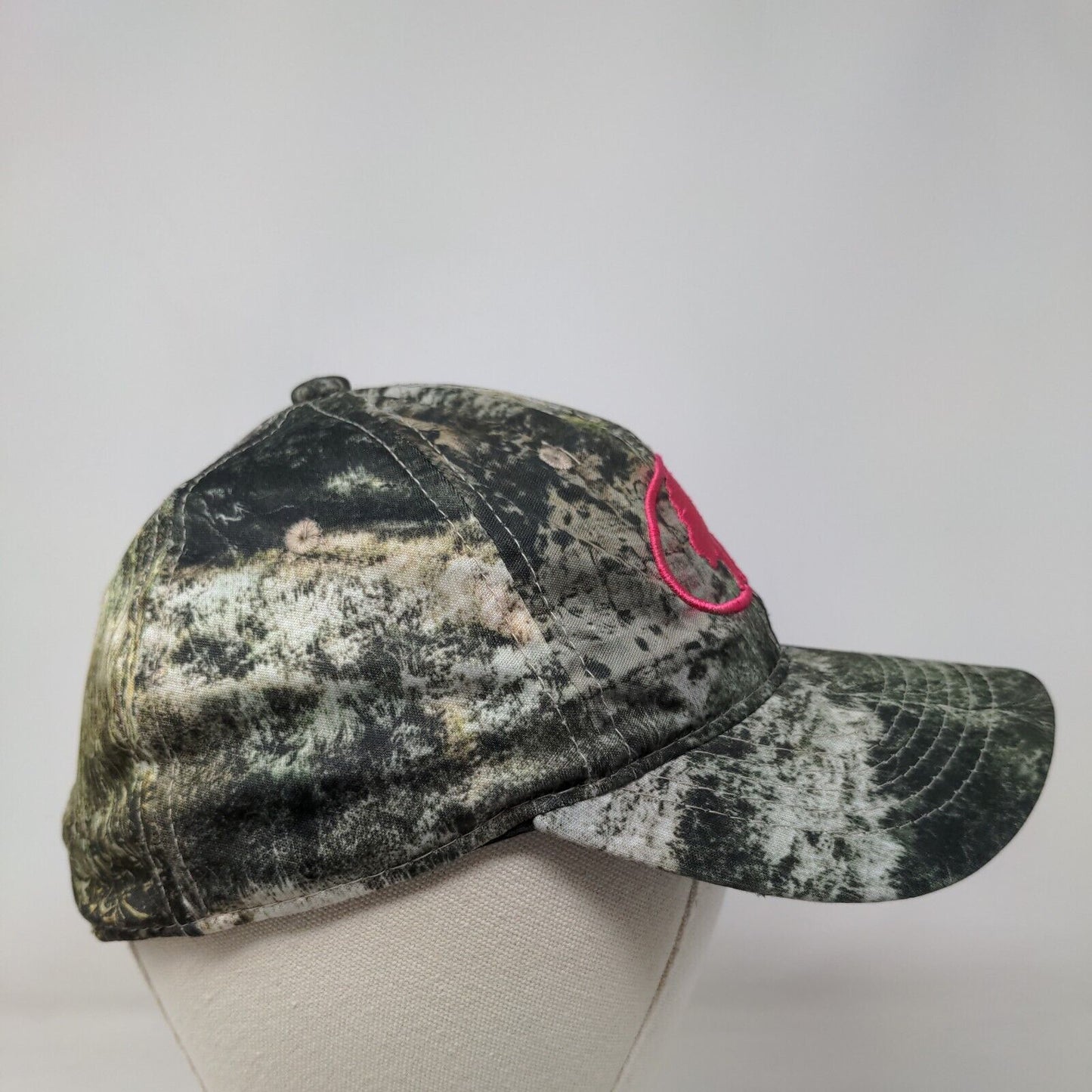 Mossy Oak Strapback Hat Camouflage One Size Embroidered Logo Vented Holes