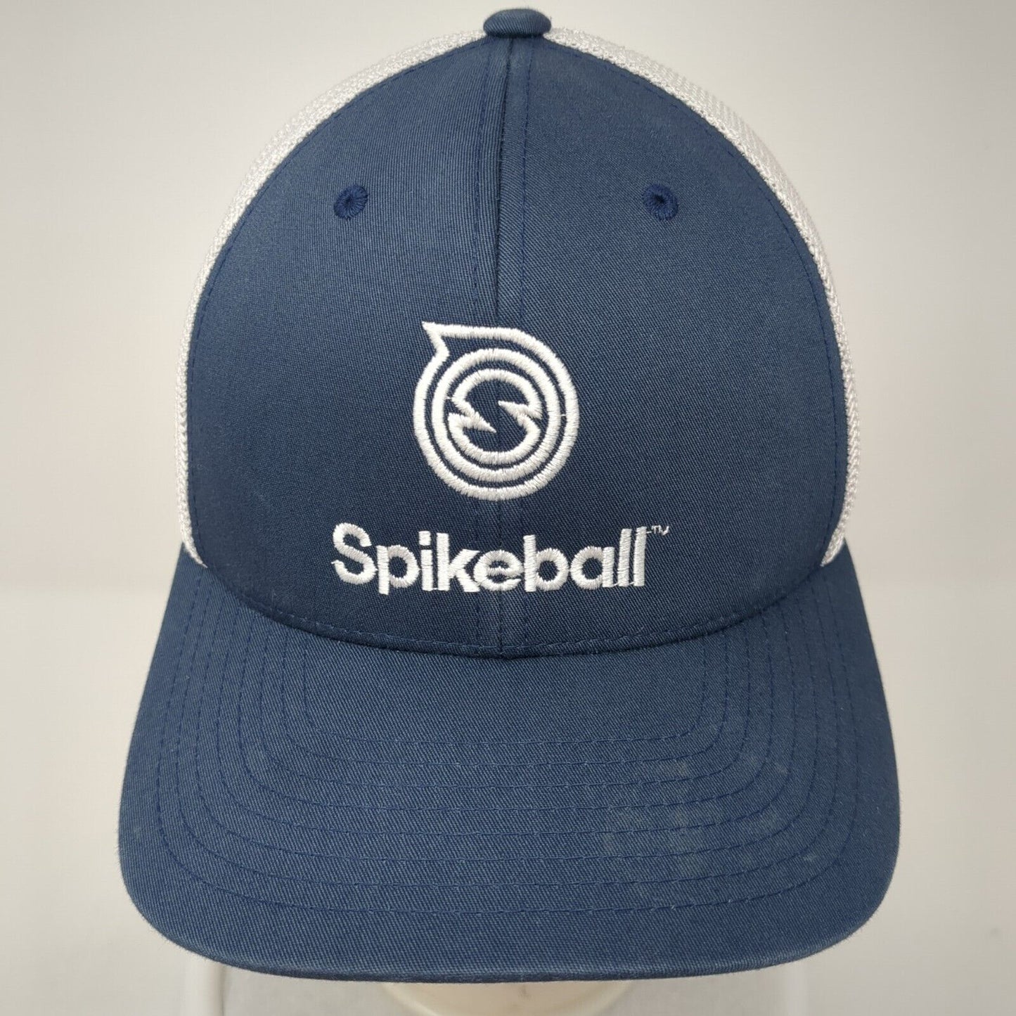 Spikeball Fitted Mesh Back Trucker Hat Blue One Size Stretch Yupoong