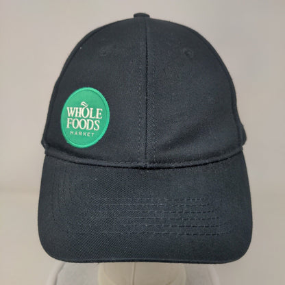 Whole Foods Market Strapback Hat Black OSFM Adjustable Vented Holes Loomstate