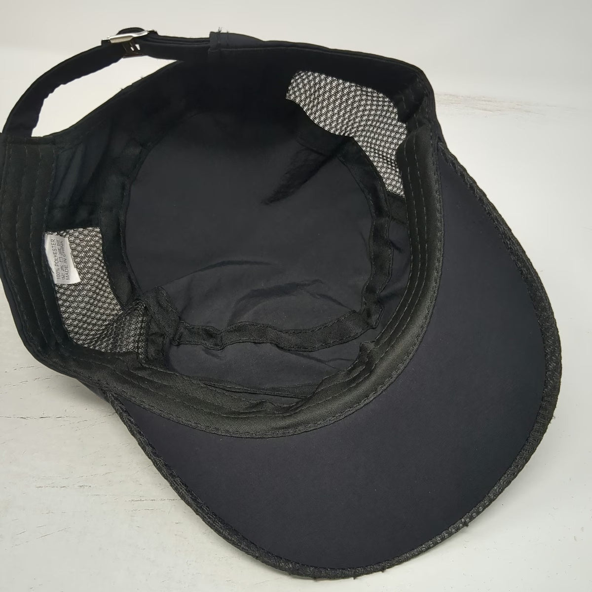 Black Army Cap One Size Shield Logo Mesh Side Panels Lightweight Adjustable Hat