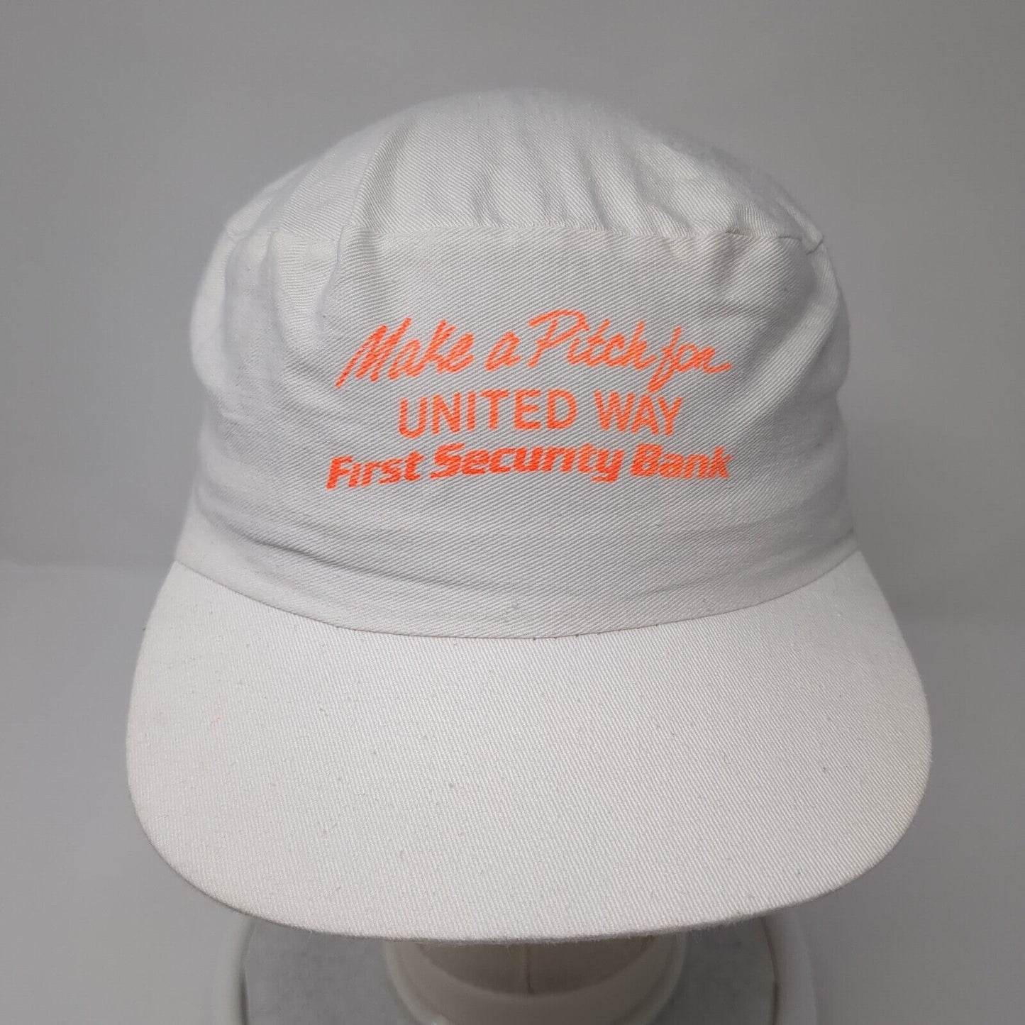 Make A Pitch For United Way First Security Bank Cadet Army Cap White OS Sportcap