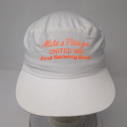 Make A Pitch For United Way First Security Bank Cadet Army Cap White OS Sportcap