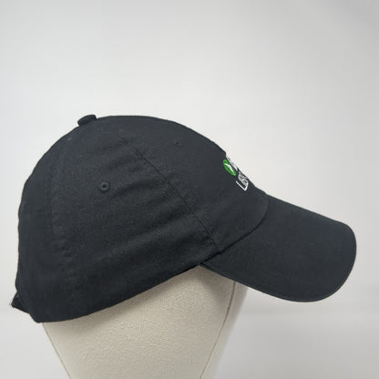 Biz Library Strapback Hat Black One Size Solid Adjustable Embroidered