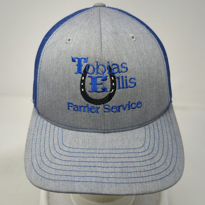 Richardson Trucker Hat Gray Blue One Size Tobias Ellis Farrier Service Snapback