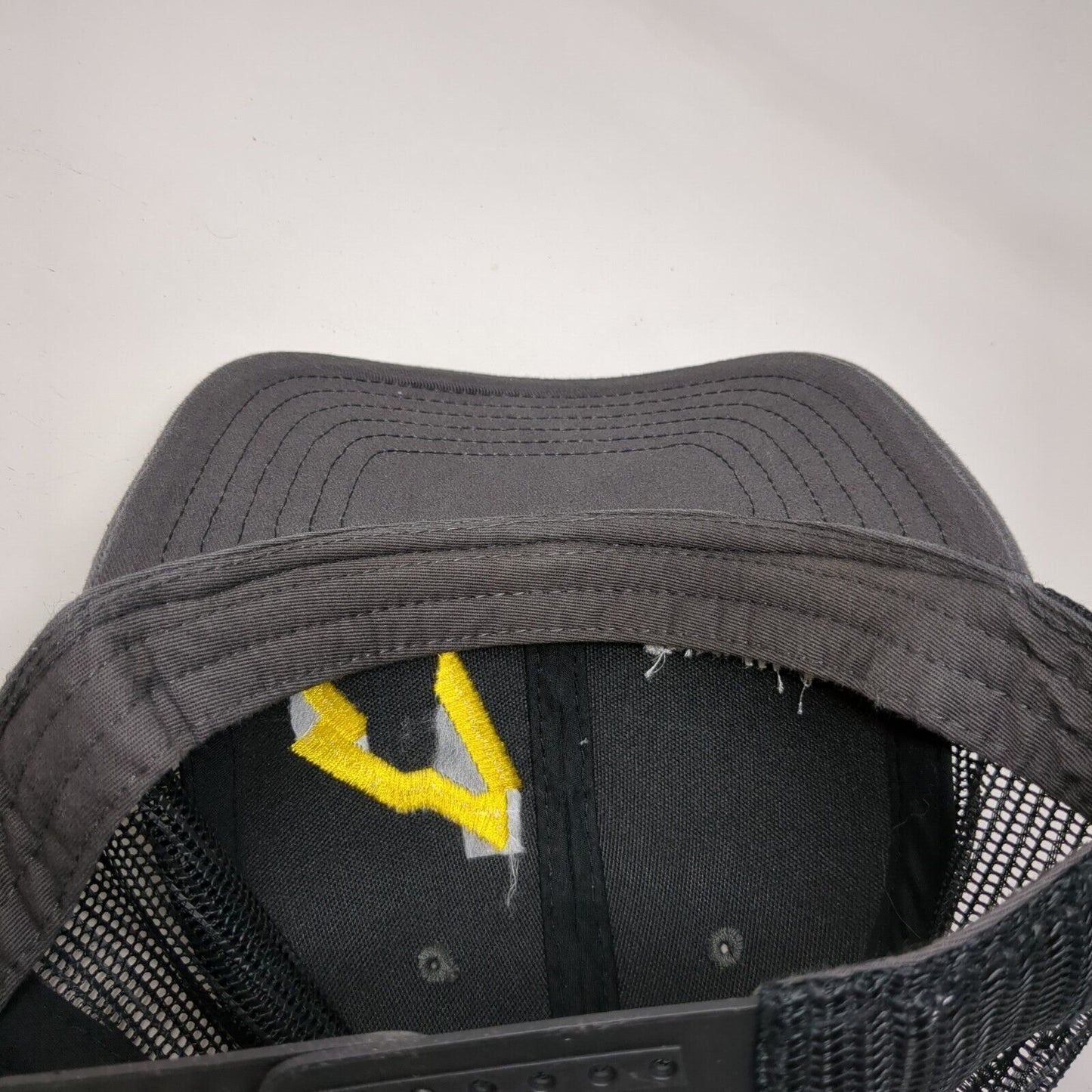 Snow Wolf Snapback Trucker Hat Gray One Size Adjustable Mesh Back Cap America