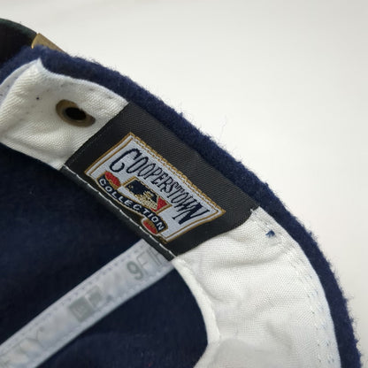 New Era Atlanta Braves MLB 9Fifty Cap Hat Blue One Size Flat Brim Wool Leather
