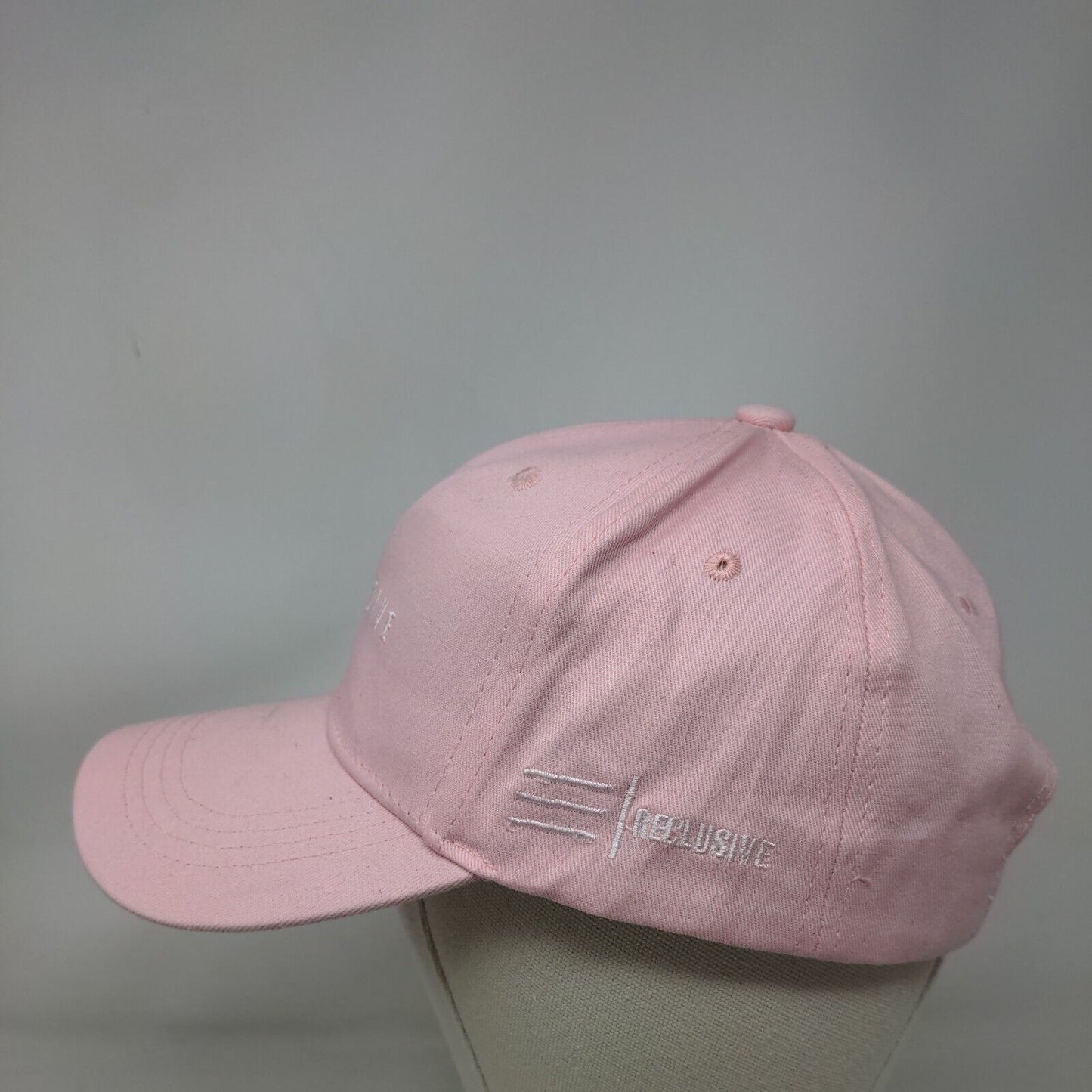 Reclusive Slideback Hat Pink Size M Embroidered Spell Out 100% Cotton