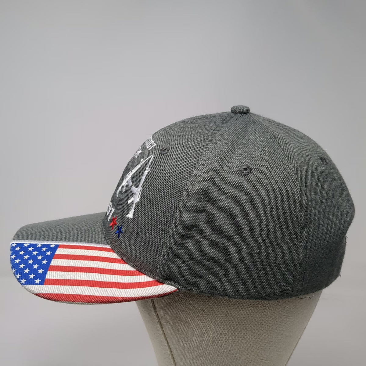 Kys Baseball Cap Gray One Size 2nd Amendment Protect 2A 1791 American Flag Hat