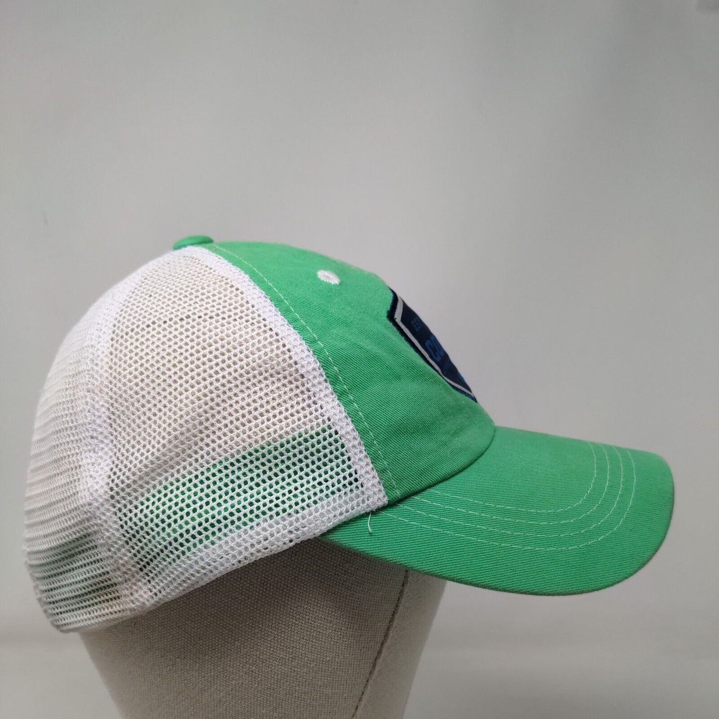 Costa Strapback Mesh Back Trucker Hat Green One Size Embroidered Colorblock