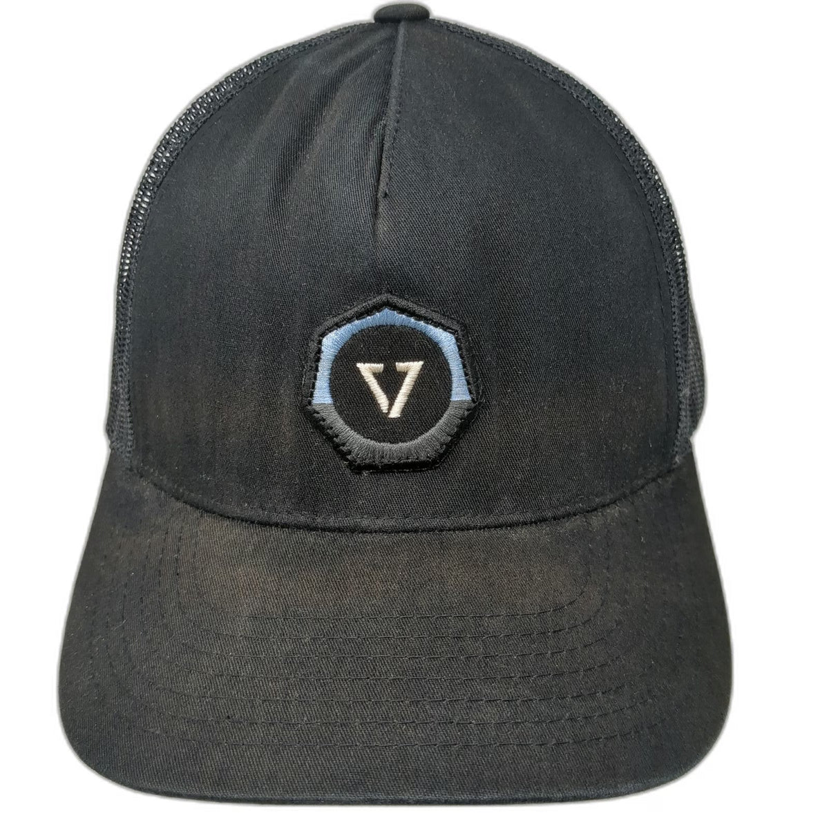 Vissla Trucker Hat Black One Size Mesh Snapback Surf Logo Patch Structured Crown